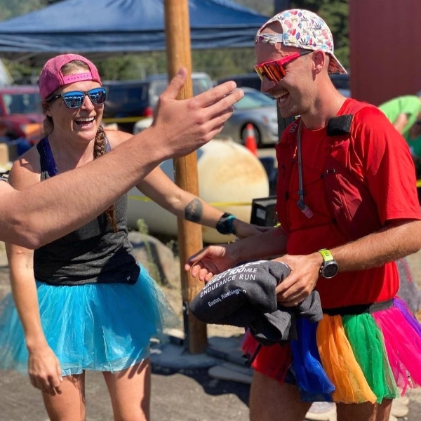 Finish line fun at the Cascade Crest 100