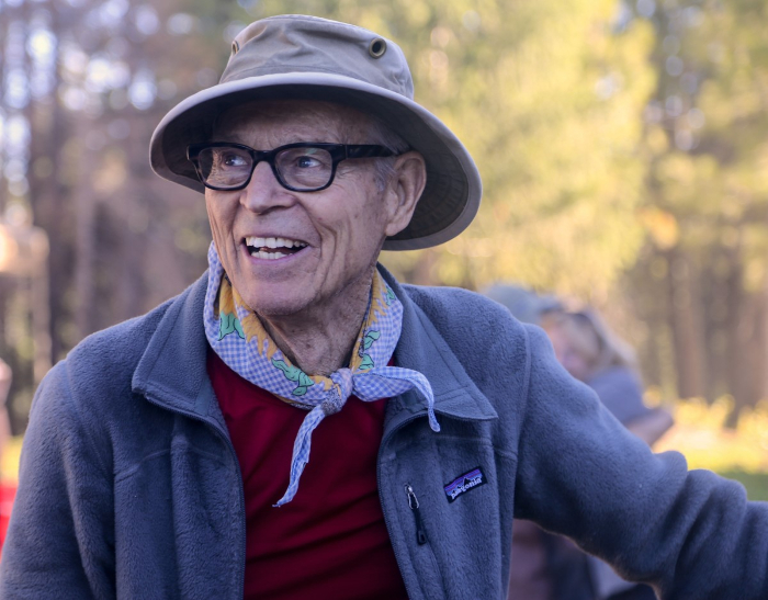 Doug's father, Douglas White, at Dusty Corners in 2012 - the "Cold Year."