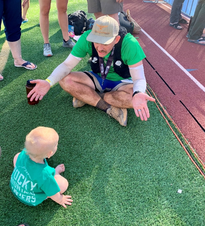 Rick Hoberg re-connecting with his daughter Jordan.  