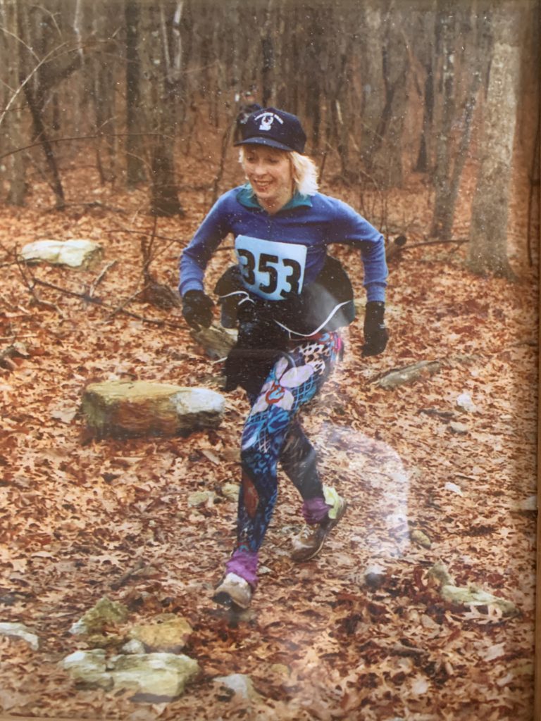 Chris Ripley traces a line through the leaves in Troy