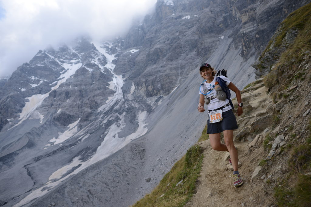 Tia Bodington on a 50K day during the Transalpine Run