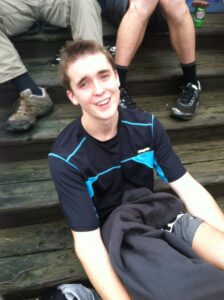 Ben in obvious pain after his first 50K at the Vermont 50.
