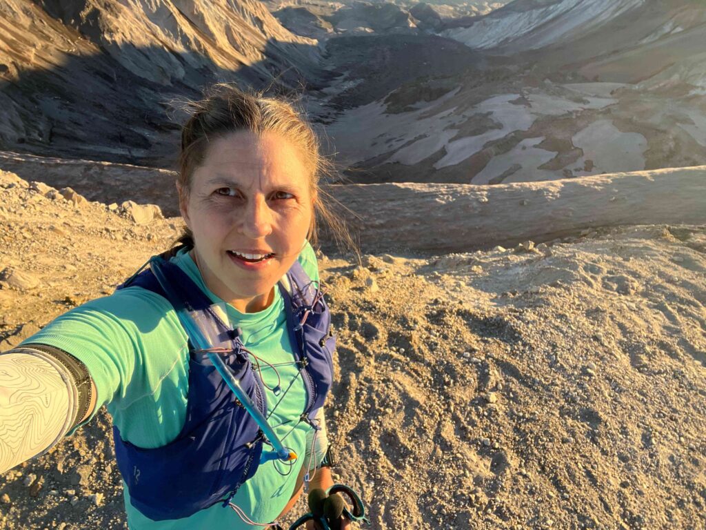 Marta Fisher, Mount St Helens crater rim.