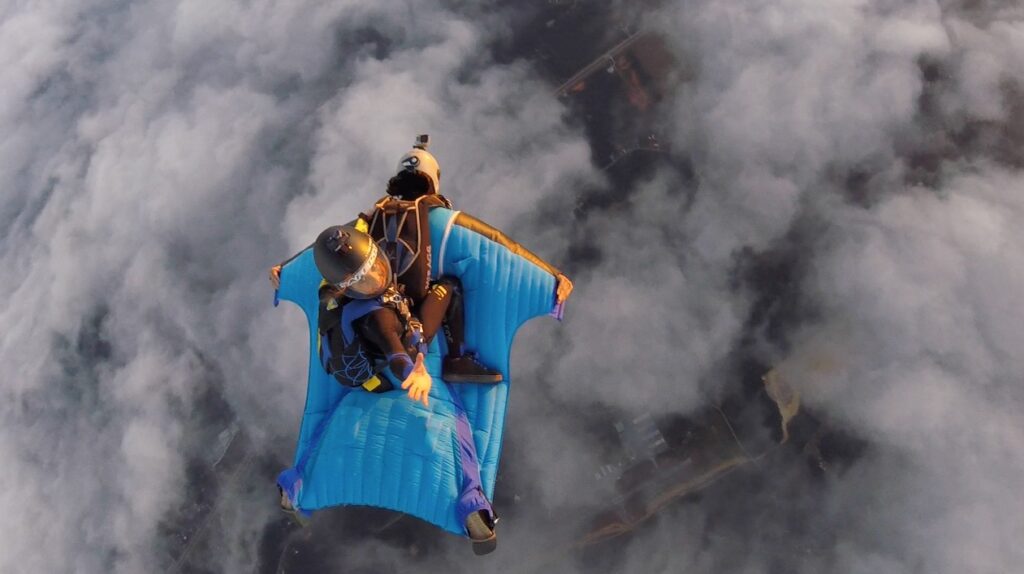 Allie at the wingsuit rodeo in Georgia. Photo credit Eugene Fernandez