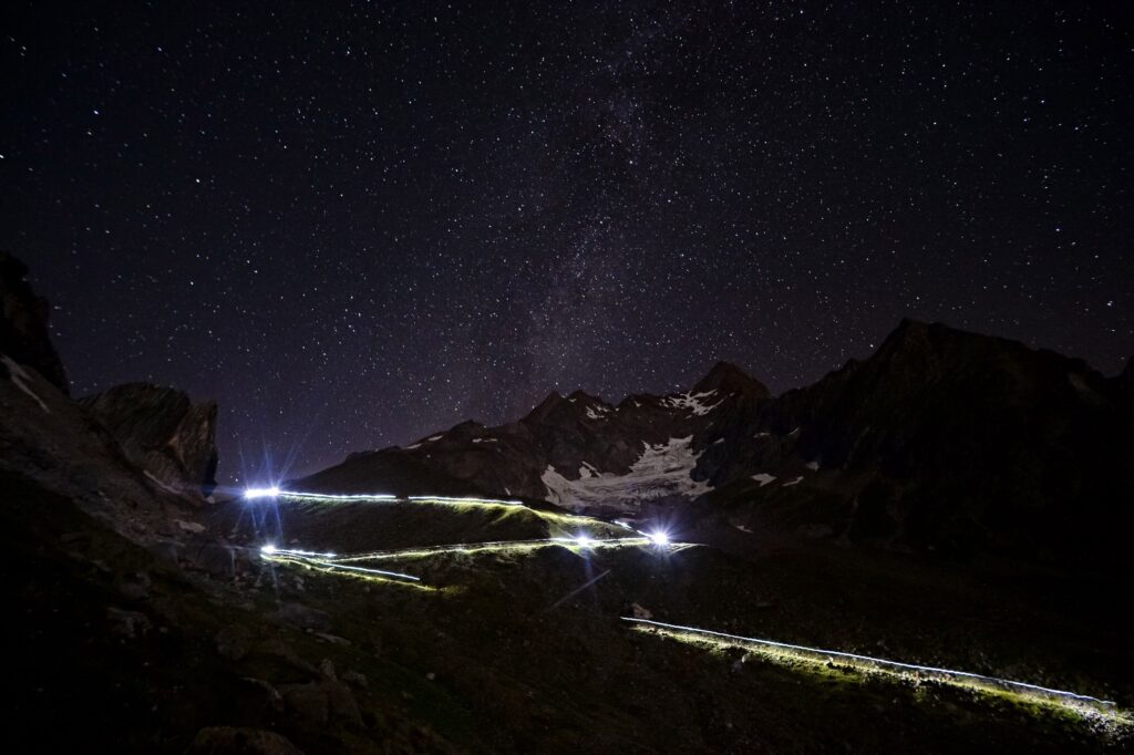 Headlights in the night