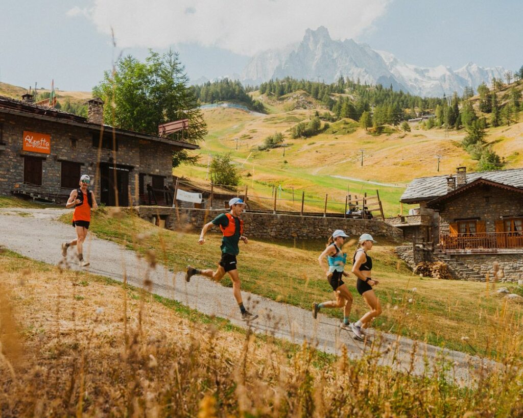 The Trail Team runners at a training camp in Courmayeur, Italy, 2023. PC: Dylan Harris.