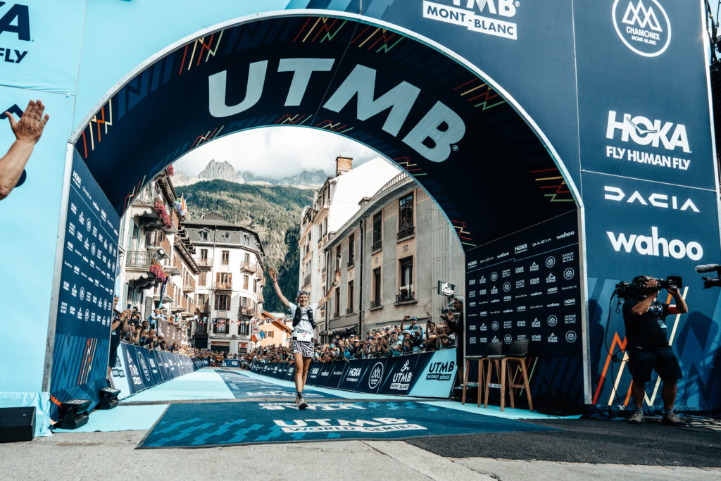 Katie finishing UTMB