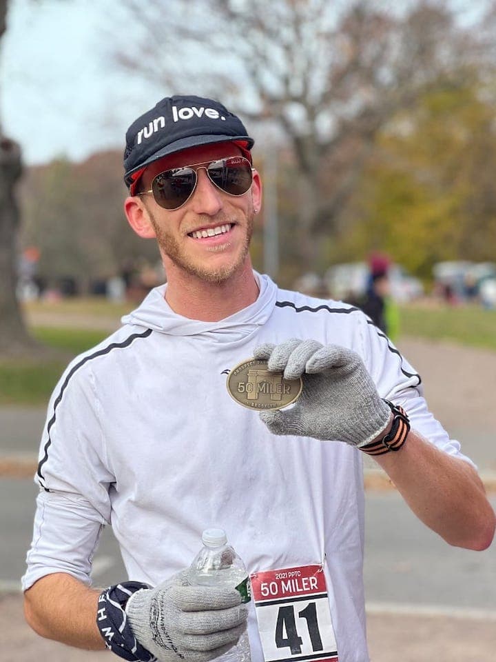 History of the Belt Buckle in Ultrarunning 2 Ultrarunner with belt buckle