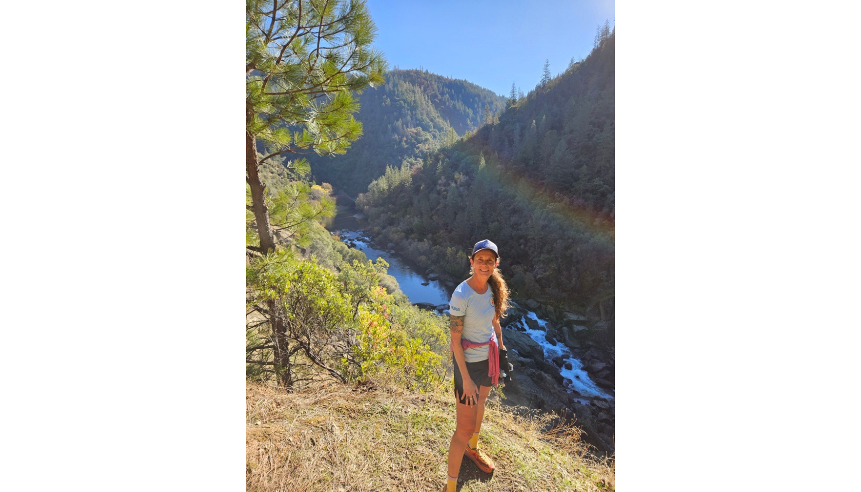 Carrie soaking up the golden trails of Auburn, CA.