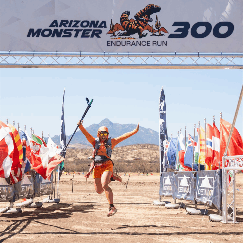 A well sun-protected & happy finisher at the inaugural Arizona Monster 300 🌞