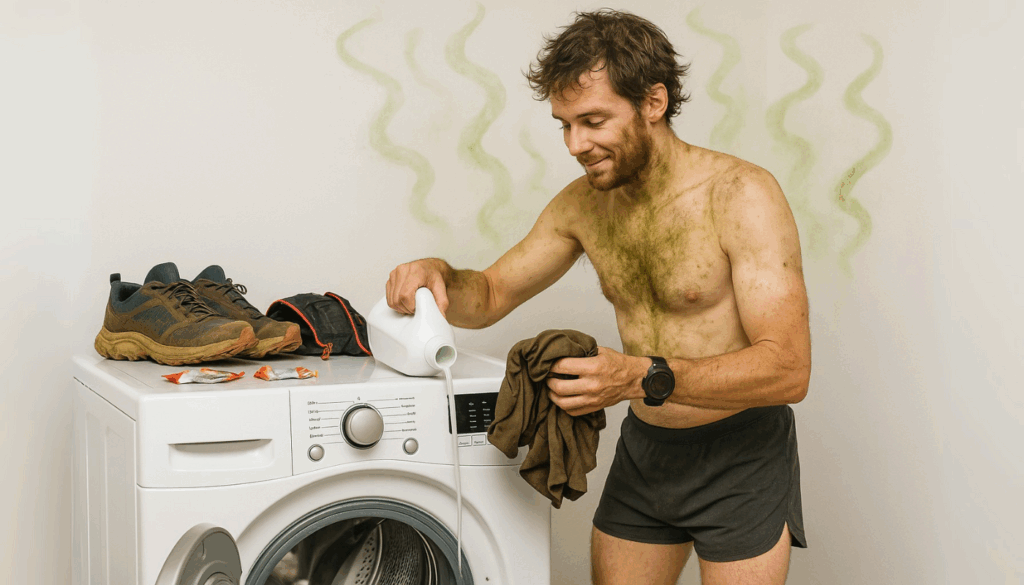 runner doing laundry