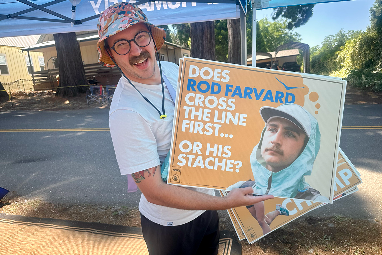 Cheering for Rod Farvard at Western States