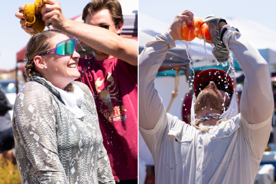 Mid-race sponge bath