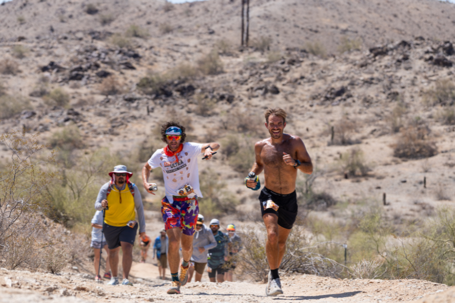 Some runners sported costumes and one represented the latest holey shirt trend