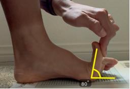 Toe bend at 80 degrees