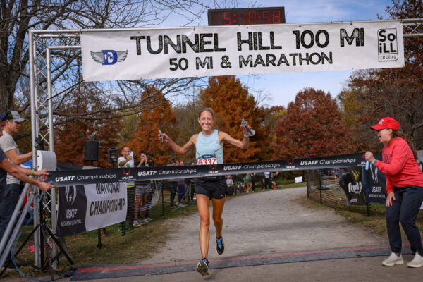 Anne Flower sets a new 50-mile world record at Tunnel Hill. @mother_runner_micki