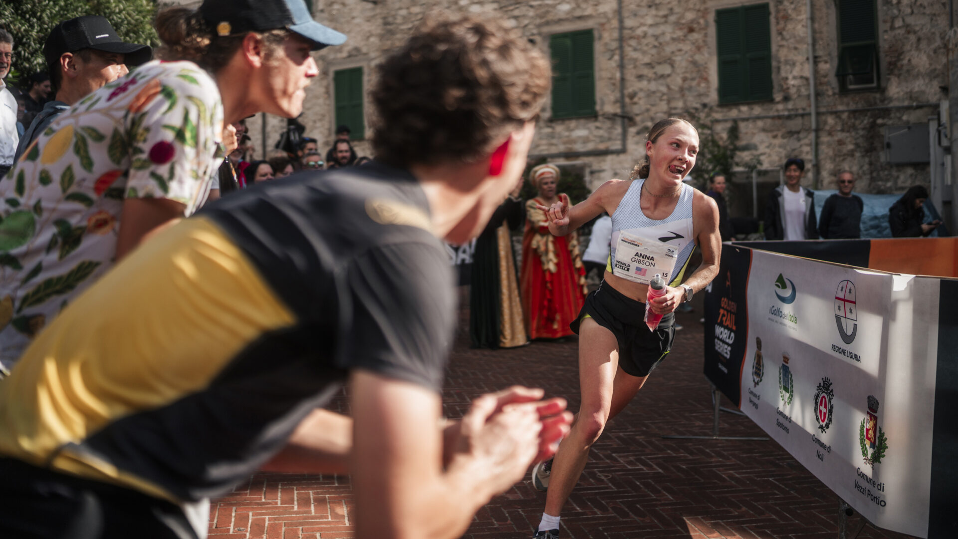 Anna Gibson competes in the Golden Trail World Series. She'll be competing in ski-mo racing in the 2026 Winter Olympics and hopes trail running becomes an Olympic sport.