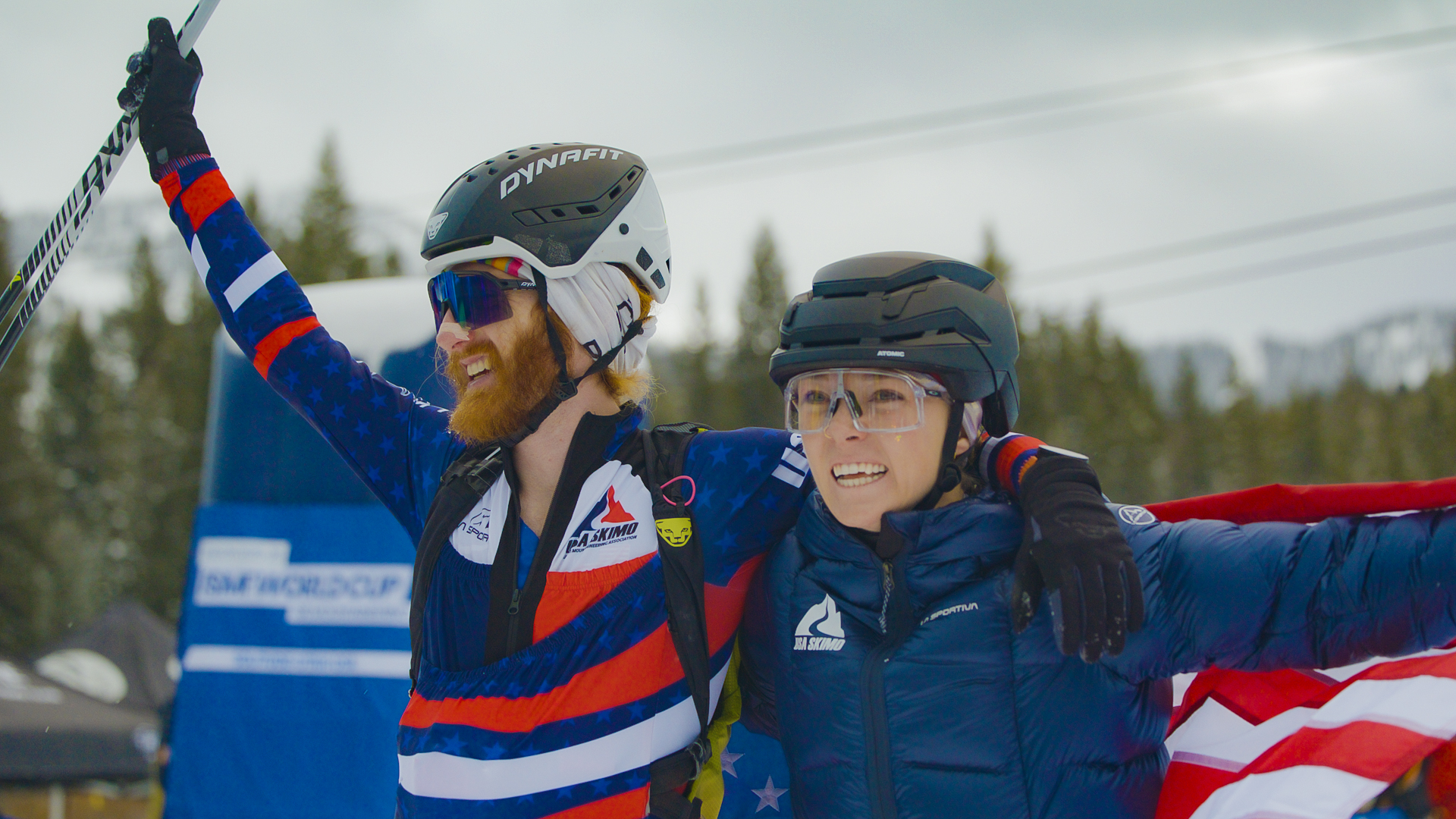 How and When Will Trail Running Become an Olympic Sport? 1 Cam Smith and Anna Gibson celebrate their qualification into the 2026 Winter Olympics.