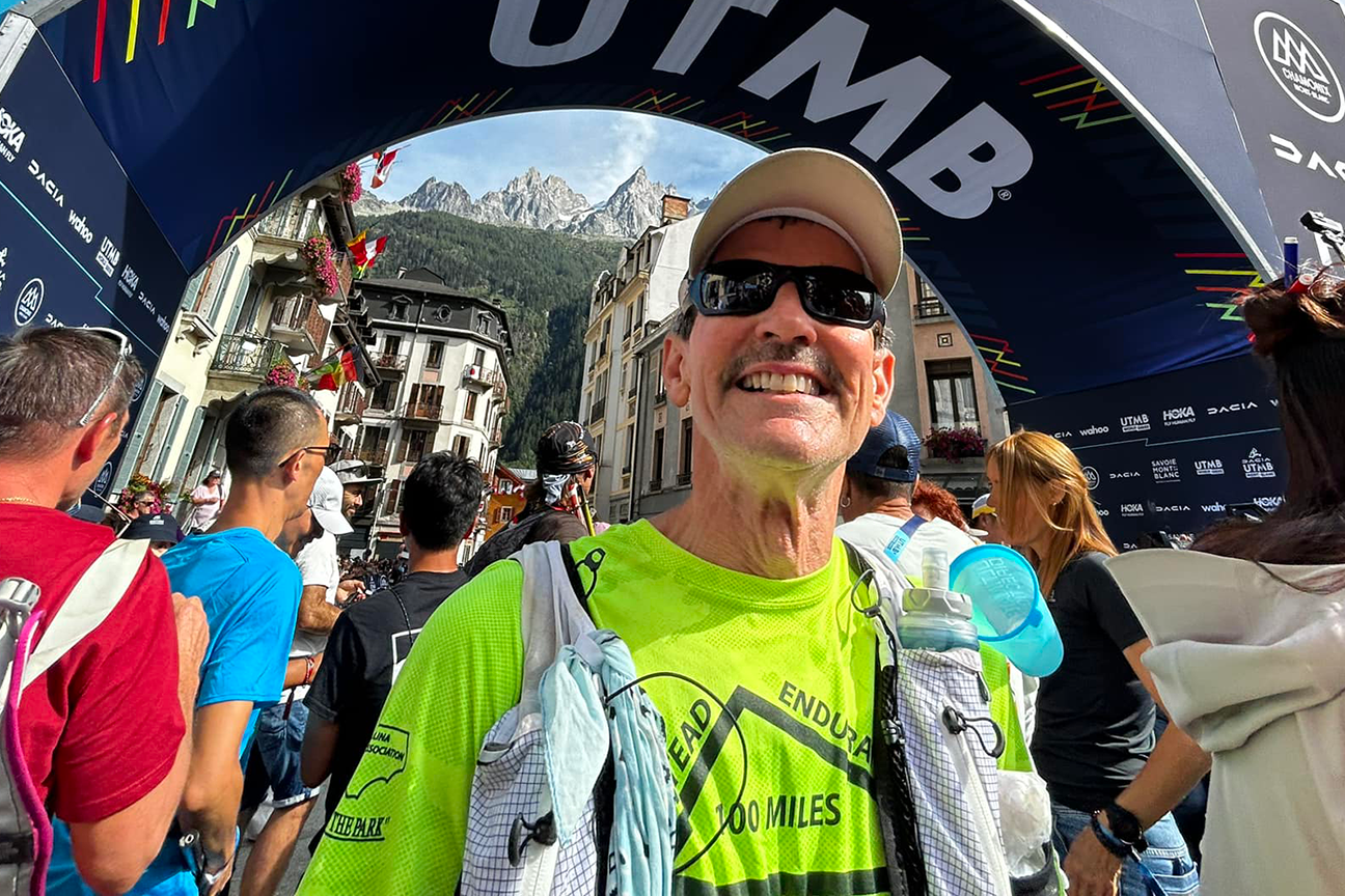 Mike Smith at the UTMB finish line 2025